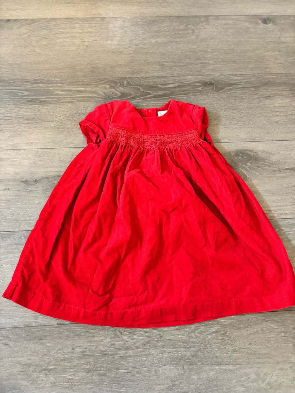 Ralph Lauren Red Smocked Corduroy Girl's Dress